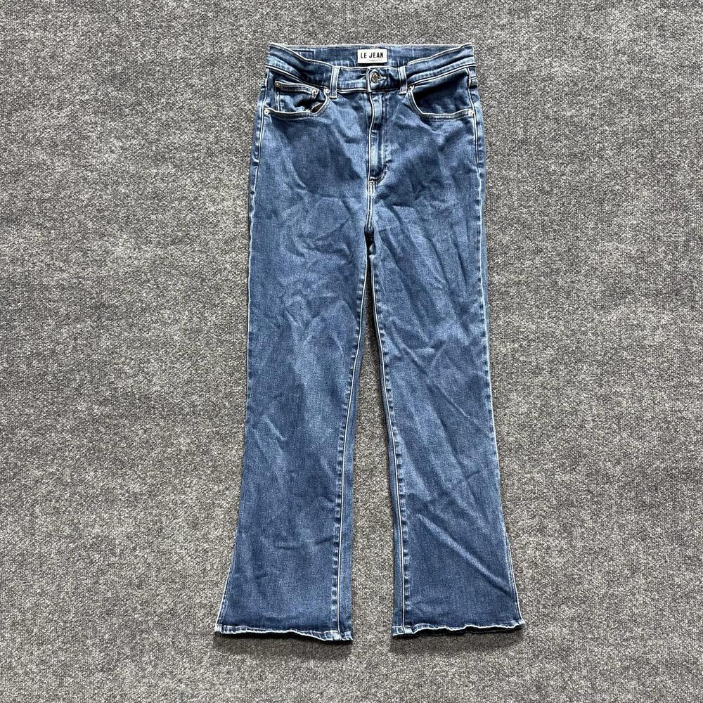 Le Jean Jeans Womens 29 Blue Medium Wash High Rise Stella Flare Stretch Denim